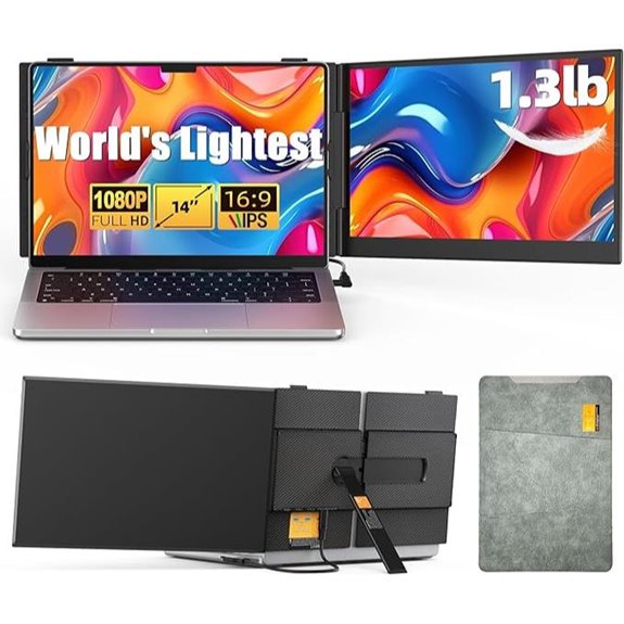 Dual Laptop Screen Extender - Portable FHD Monitor