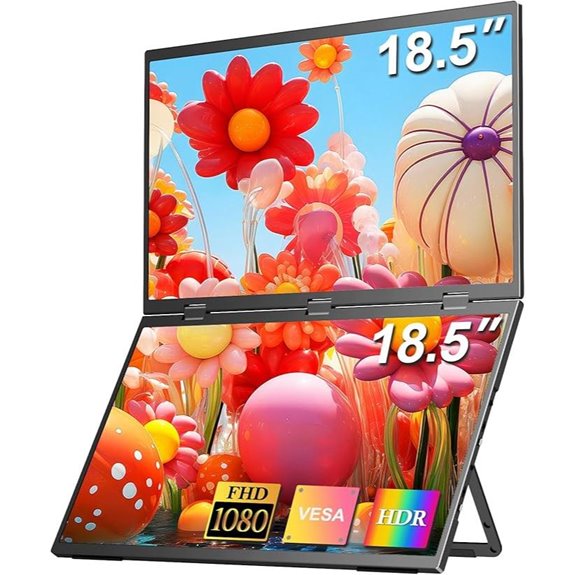 Portable Dual Monitor with Speakers and VESA