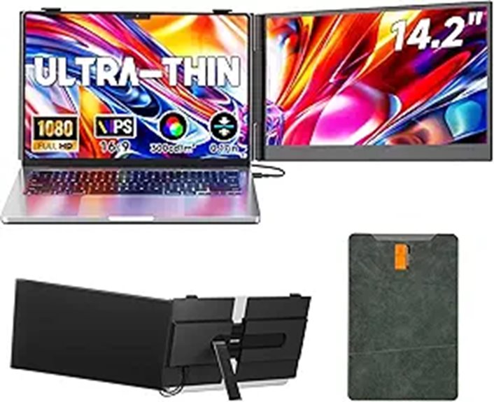 Portable 14.2 FHD IPS Dual Screen Laptop Extender