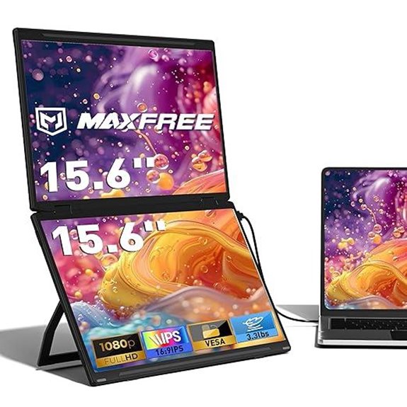 Maxfree 15.6 FHD Portable Dual Laptop Monitor