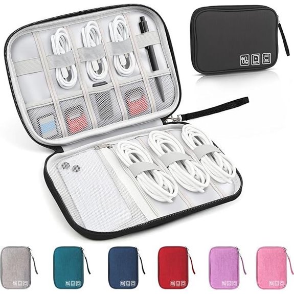 Travel Cable Organizer Bag with Multiple Pockets