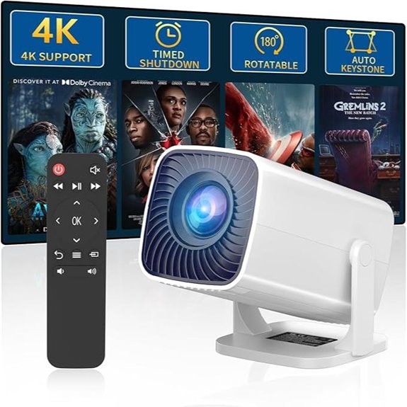 Portable 4K Supported Mini Projector for Outdoors
