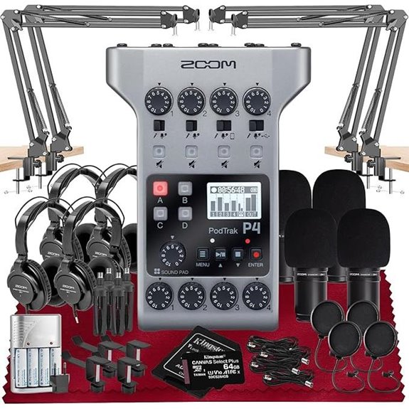 Zoom PodTrak P4 Podcast Recorder & Mic Pack