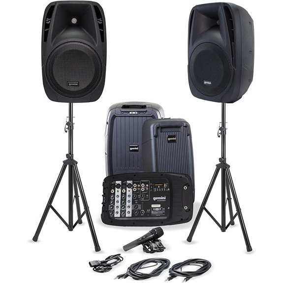 Gemini Portable PA System with Speakers and Mixer