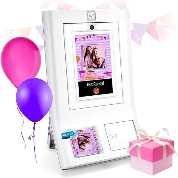 HP Sprocket Photo Booth Printer with Touchscreen & LED Ring