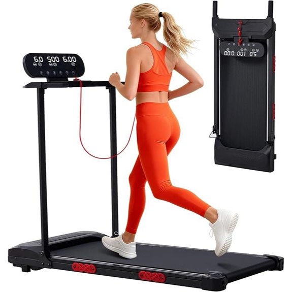 Portable Walking Pad Treadmill with Handles and Incline