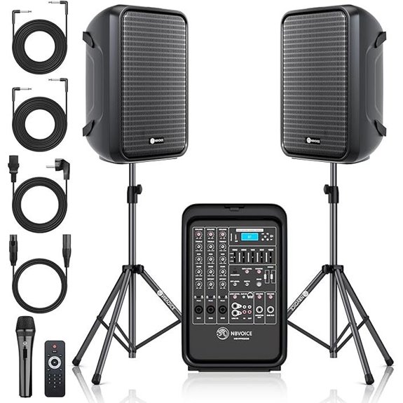 Portable 2-Way PA System with Mixer and Mic