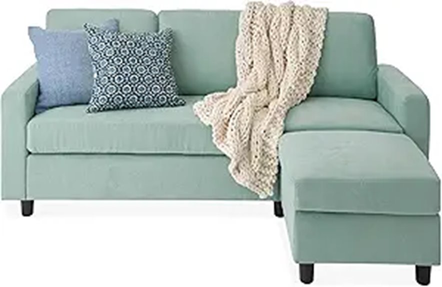 Best Choice Upholstered Sectional Sofa with Ottoman