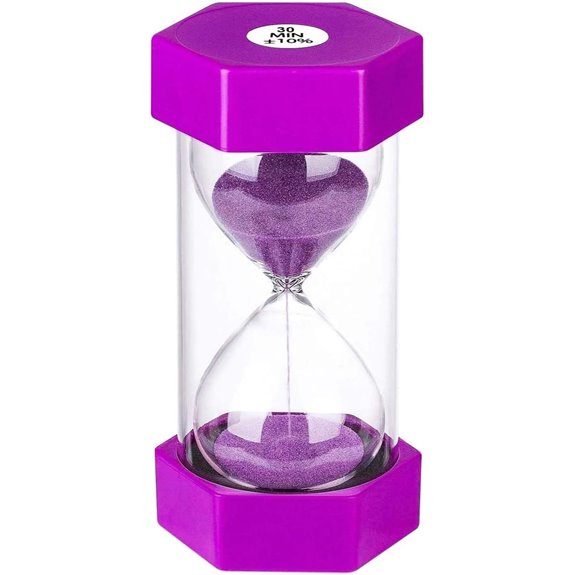 Purple 30-Minute Sand Timer for Kids and Kitchen