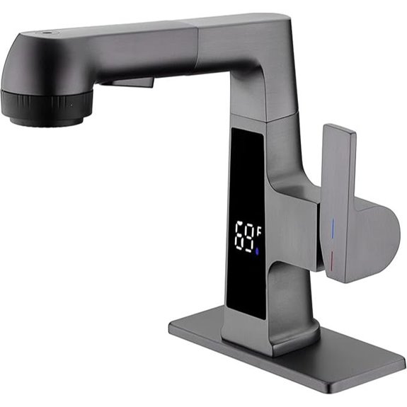 Qeemee LED Bathroom Faucet with Pull-Out Sprayer