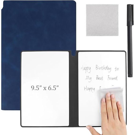 Reusable A5 Dry Erase Notebook with Pen and Rag