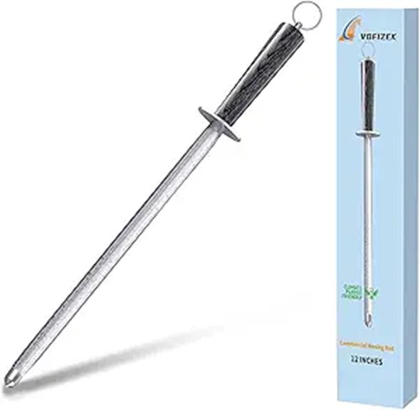 Commercial Knife Sharpening Steel with Rosewood Handle