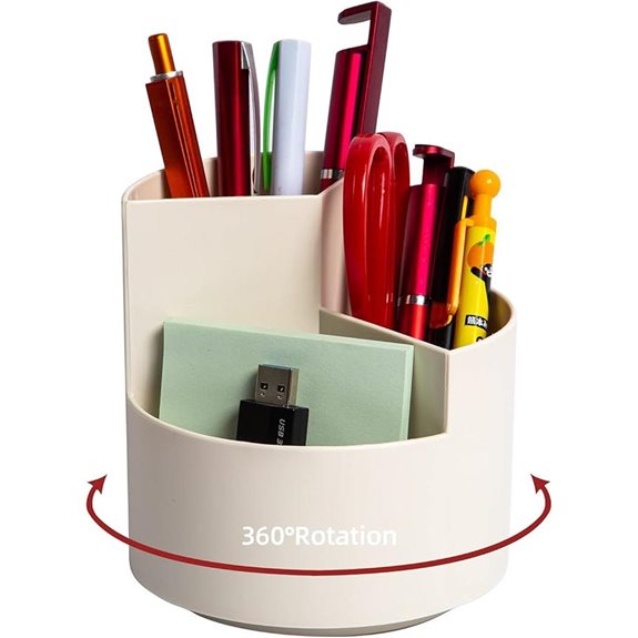 Spinning Desk Pen Holder with 3 Slots