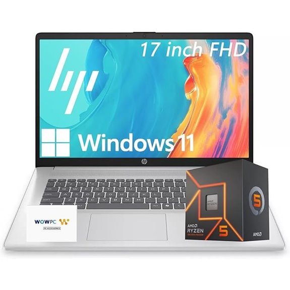HP 17 Business Laptop with Ryzen CPU and 32GB RAM