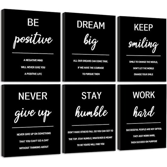 KUVIOKE Motivational Wall Art Set of 6 8x10in