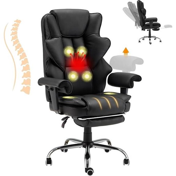 HOMREST 6-Point Massage Office Chair with Recline