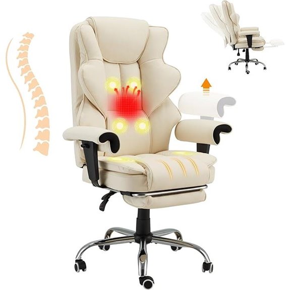 HOMREST 6-Point Massage Office Chair with Recline