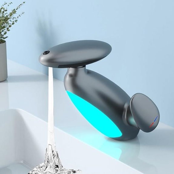 Smart LED Bathroom Faucet with Pull-Out Sprayer