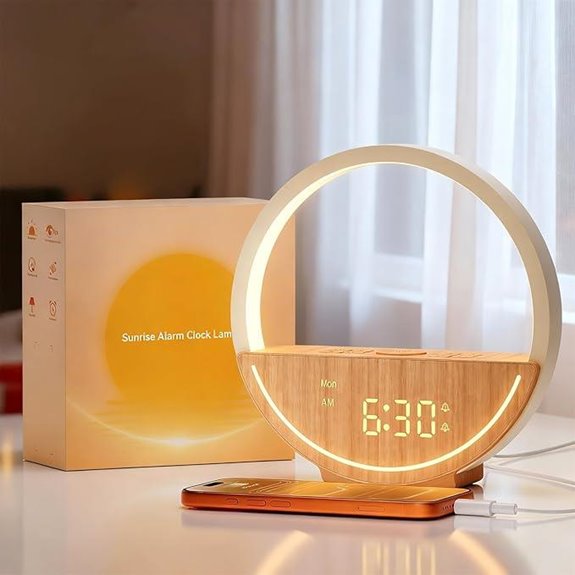 Vivilumens Sunrise Alarm Clock with Sounds and Night Light
