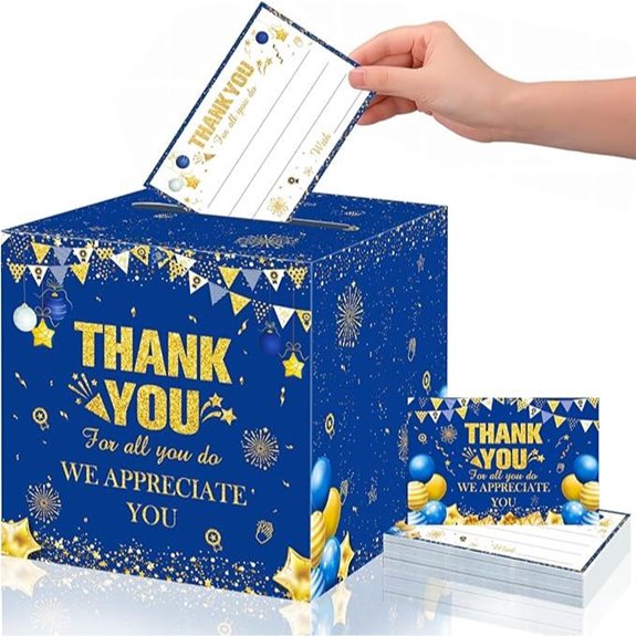 Thank You Card Box and Appreciation Cards Set