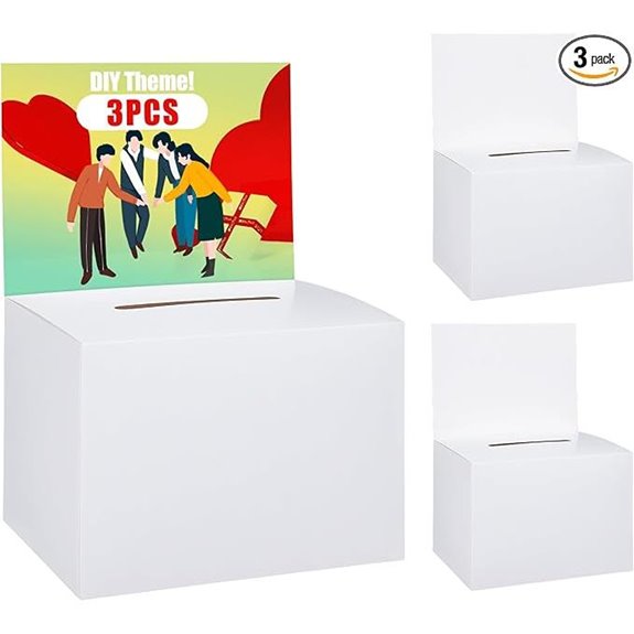 Uniclife 3 Pack Donation & Voting Card Boxes