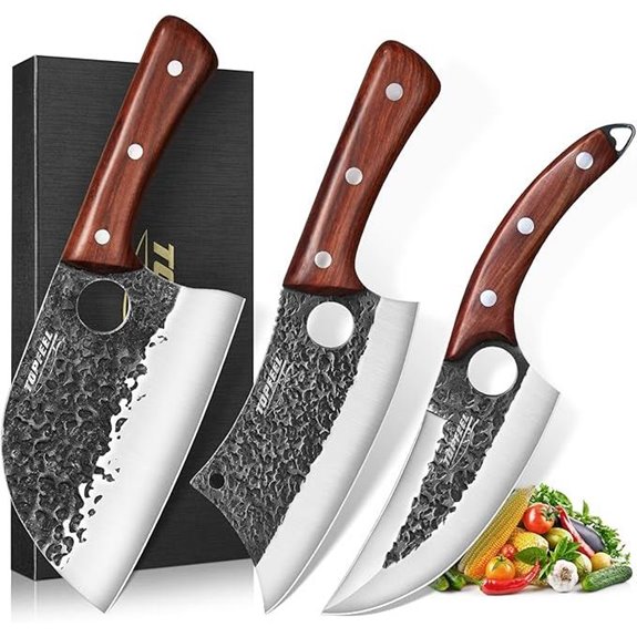 3PCS Butcher Knife Set for Home & Outdoor Cooking