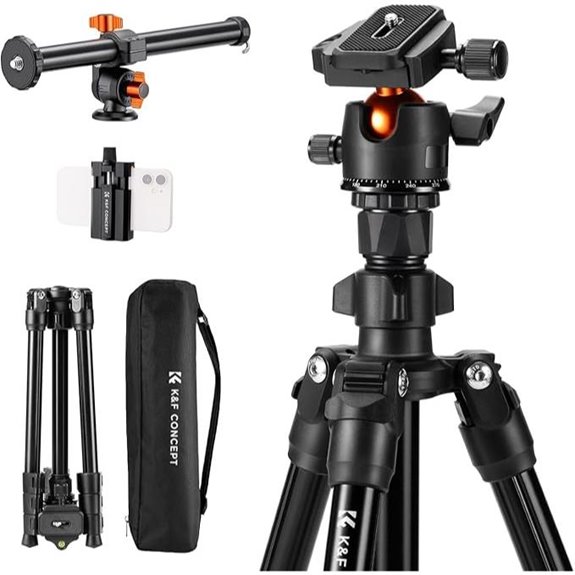 K&F Concept 76 Tripod with Ball Head and Phone Clip
