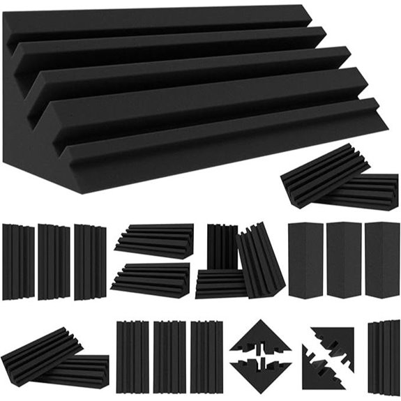 TroyStudio Bass Traps 24 Pcs Acoustic Foam Panels