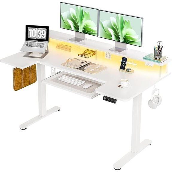 OffiGo U-Shaped Sit-Stand Desk with Monitor Stand