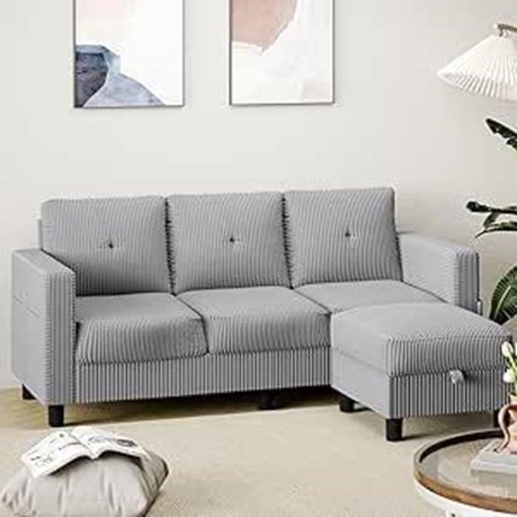 Shintenchi 76 Upholstered L-Shaped Sectional Sofa