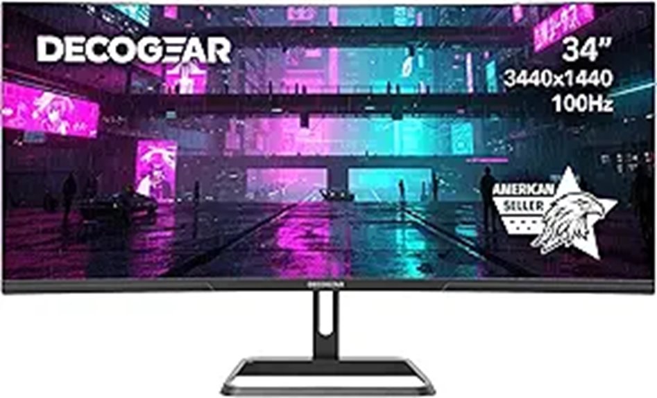 Deco Gear 34-Inch Ultrawide WQHD Monitor with HDR
