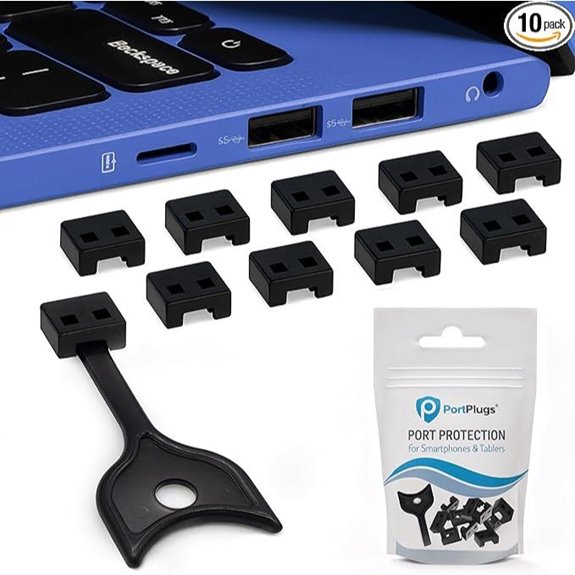 PortPlugs USB-A Port Blockers (10-Pack)