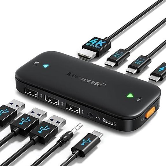 Lemorele USB-C KVM Switch with 4K HDMI and Charging