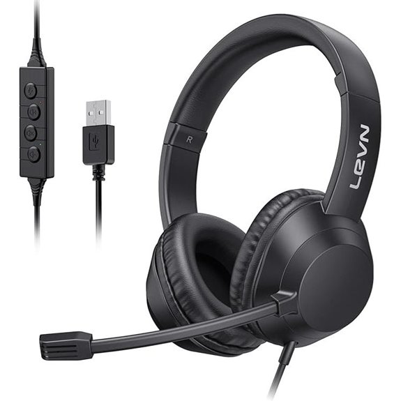 LEVN USB Headset with Mic for PC and Work