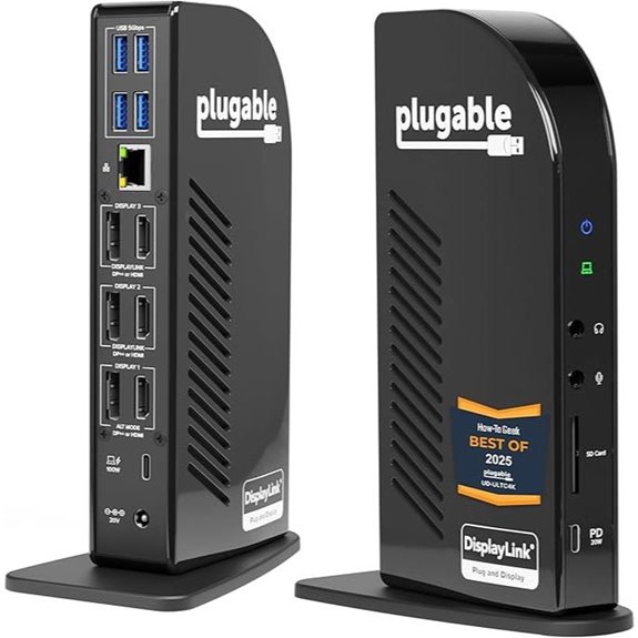 Plugable 13-in-1 USB C Dock with 4K Triple Monitors