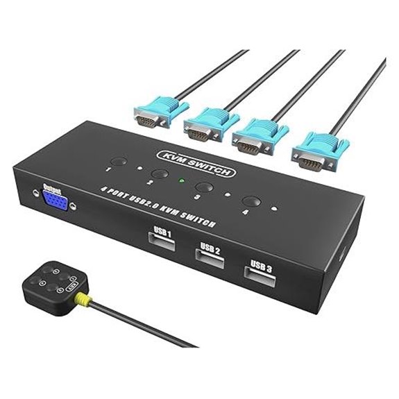 KVM Switch VGA 4 Port for Multiple Devices