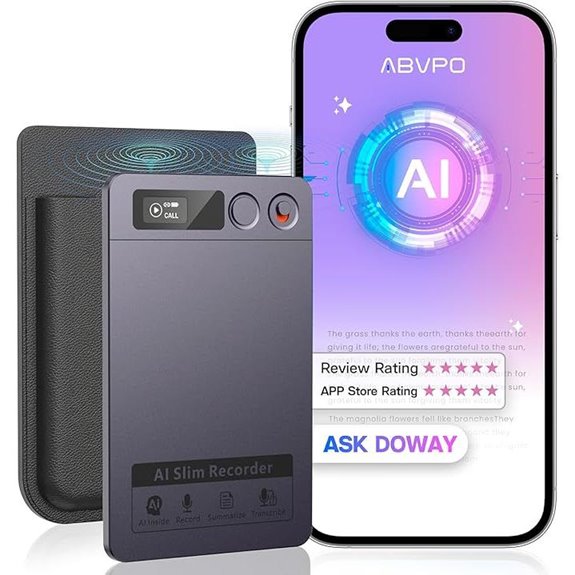 AI Voice Recorder with Noise Cancellation and 64GB Memory