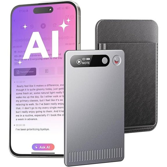 AI Voice Recorder with App Control and 64GB Memory