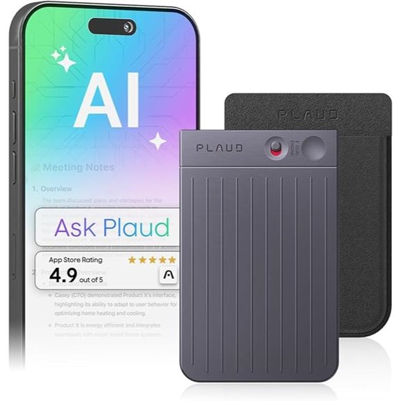 Plaud Note AI Voice Recorder with App & Transcription
