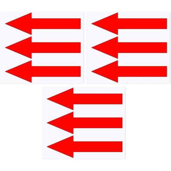 9 Pcs Waterproof Red Arrow Sign Stickers