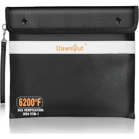 Fireproof Document Bag with Zipper and Water Resistance