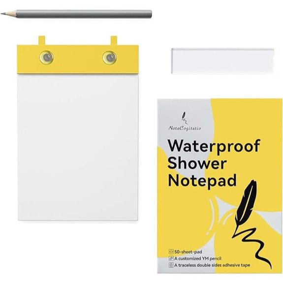 Waterproof Shower Notepad with Pencil and Holder