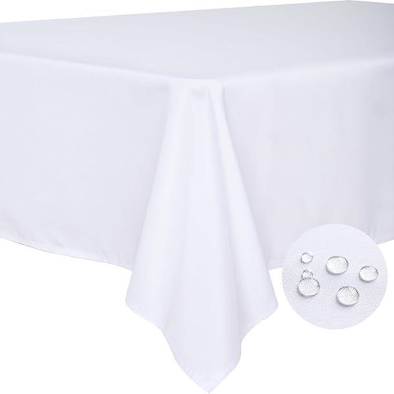 white spillproof table cover