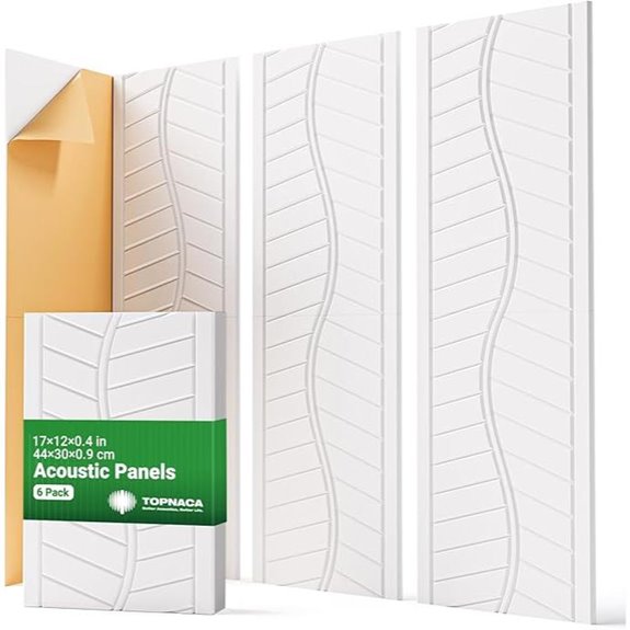 6 Pack White Acoustic Wall Panels for Recording Studios