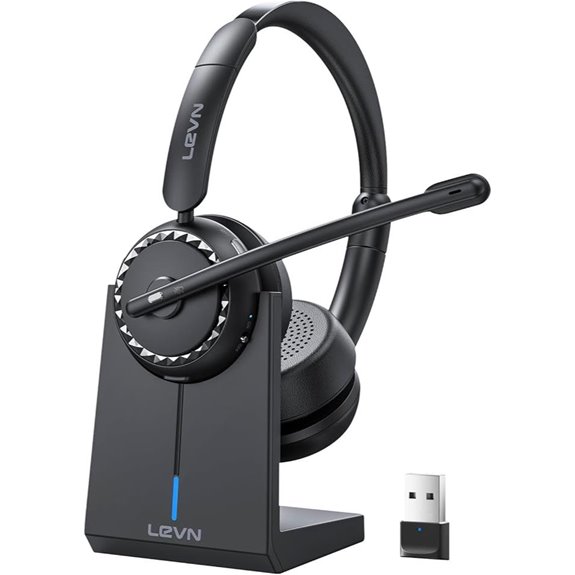 LEVN Wireless Headset with Mic and Noise Cancellation
