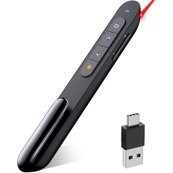 DinoFire USB-C Wireless Presenter Remote with Red Pointer