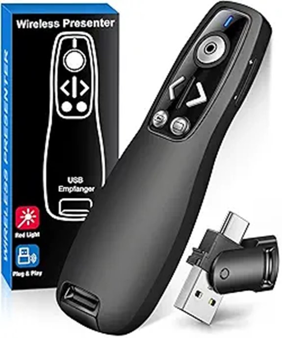 Wireless Presentation Clicker with Volume Control