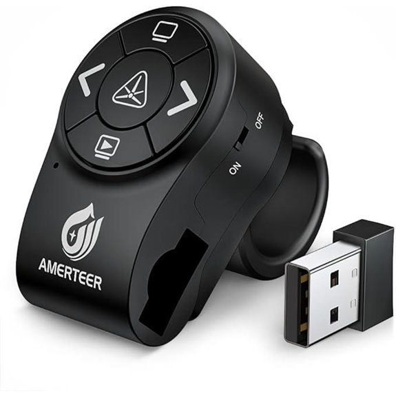 AMERTEER Wireless Presentation Clicker with Rechargeable Battery