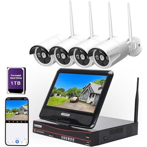 10CH Wireless Security Camera System with 10.1 Monitor