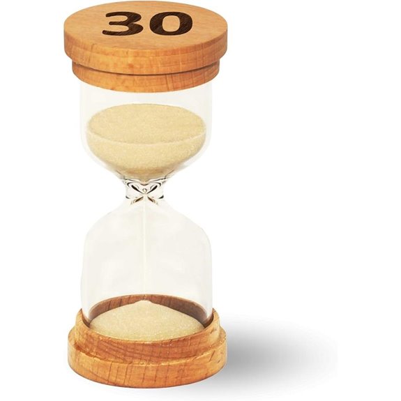 Sand Hourglass Timer with Wooden End Caps